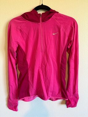 Nike Hot Pink Half-Zip Hooded Running Top